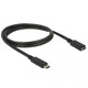 Delock superspeed usb-c 3.1 gen1 male>female verlengkabel (zwart, 1 meter)