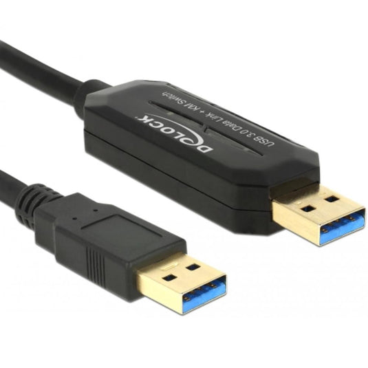 Delock data link + km switch usb 3.0 > usb 3.0 kabel (zwart, 1,5 meter)
