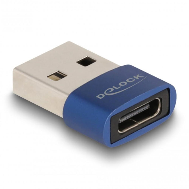 Afbeelding laden in galerijviewer, Delock usb 2.0 adapter usb-a male > usb-c female (blauw)
