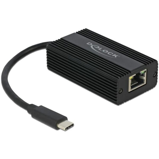 Delock usb-c male > 2.5 gigabit lan adapter (zwart, 0,135 meter)