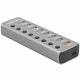 Delock usb 3.2 gen 1 hub met 7 poorten usb-hub (grijs)
