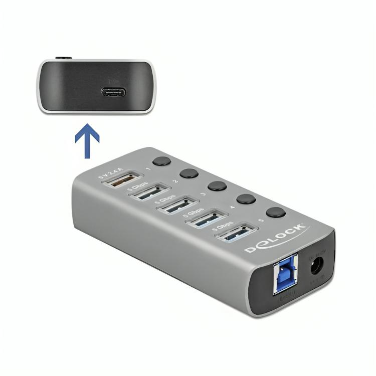 Afbeelding laden in galerijviewer, Usb c naar a + b hub - 5 poorten
