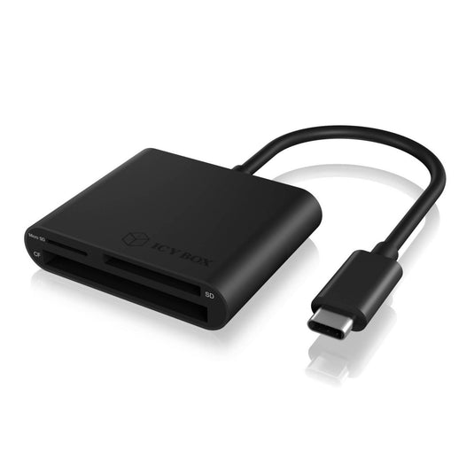 Icy box ib-cr301-c3 kaartlezer (zwart, usb type-c)