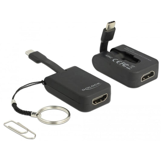 Delock usb-c > hdmi adapter sleutelhanger (zwart, 4k 30hz)