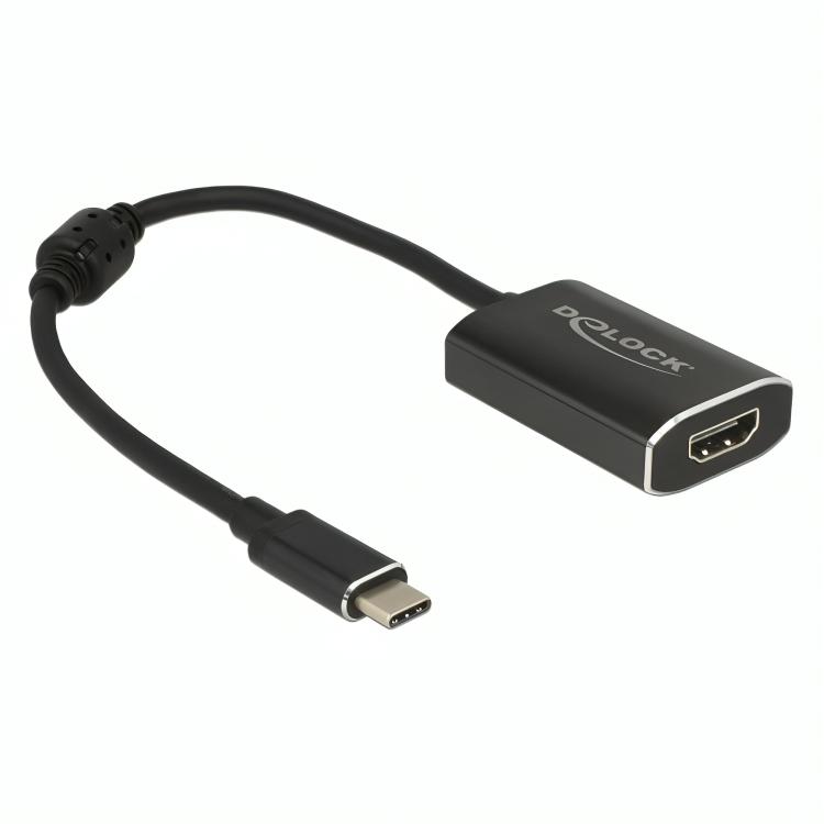 Afbeelding laden in galerijviewer, Delock usb-c (male) > hdmi (female) adapter (donkergrijs, 0,2 meter, 4k 60hz)
