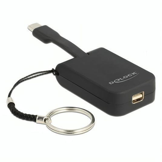 Delock usb-c > mini-displayport adapter sleutelhanger (zwart, 4k 60hz)