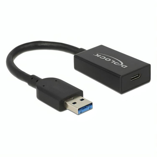 Delock converter usb-a 3.1 > usb-c adapter (zwart, 0,15 meter)