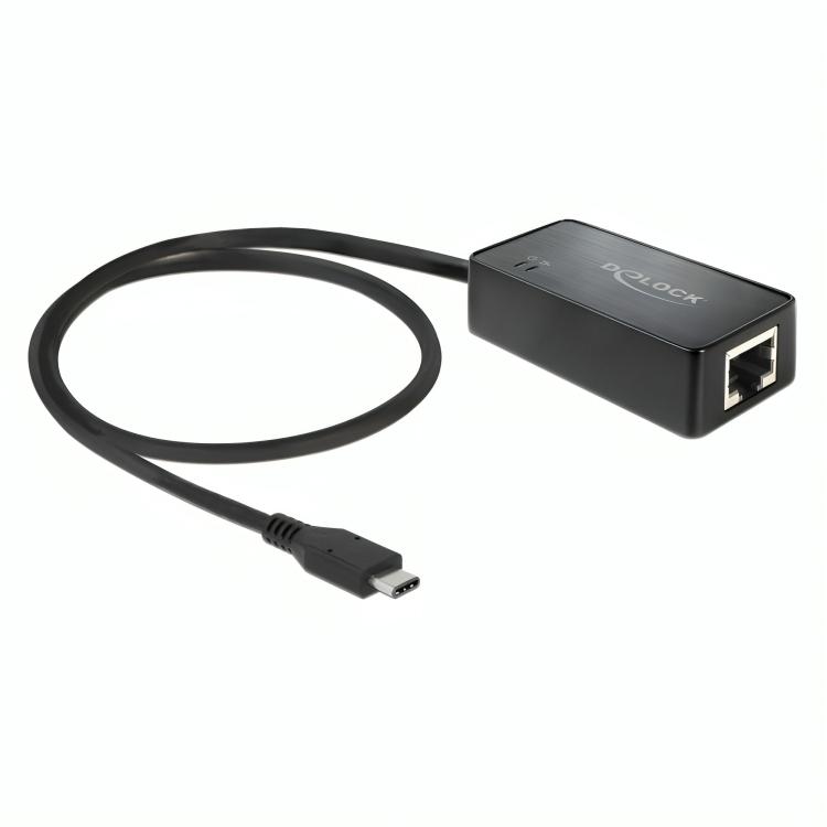Afbeelding laden in galerijviewer, Delock usb-c - gigabit lan adapter (zwart)
