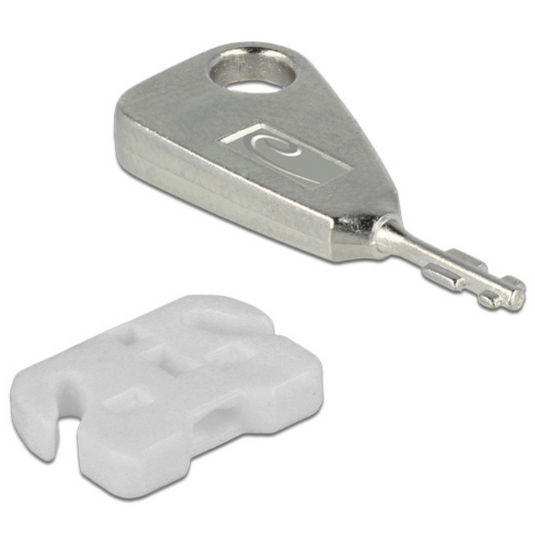 Delock usb port blocker voor usb-a female insteekslot (wit zilver)