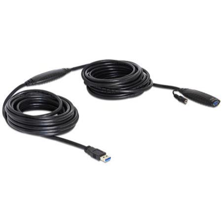 Afbeelding laden in galerijviewer, Delock usb 3.0 actieve verlengkabel (zwart, 10 meter)
