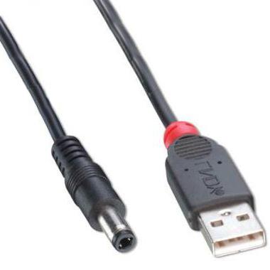 Usb a naar dc voedingskabel