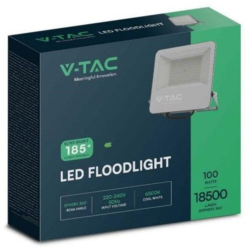 Afbeelding laden in galerijviewer, V-tac led bouwlamp 100w 6500k zwart - high lumen - 9332058
