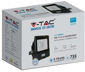 Afbeelding laden in galerijviewer, V-tac led bouwlamp | 10w | 3000k | ip65 | met sensor | body zwart - 9335200
