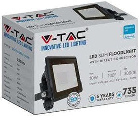 Afbeelding laden in galerijviewer, V-tac led bouwlamp 10w 6500k zwart + kabelinvoer - 9332105
