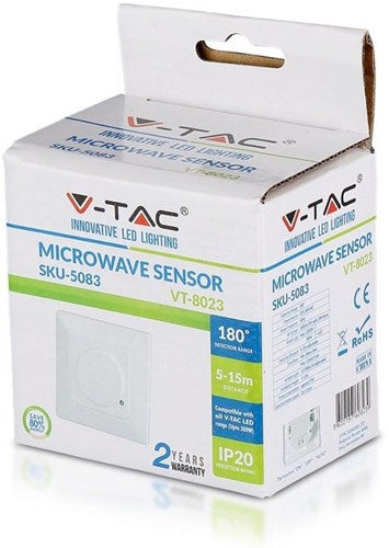 Afbeelding laden in galerijviewer, V-tac microwave sensor inbouw wit wand - 3900318
