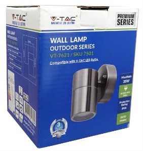 Afbeelding laden in galerijviewer, V-tac wandlamp rvs | 1xgu10 | ip44 | 8,5 cm hoog - 5086000
