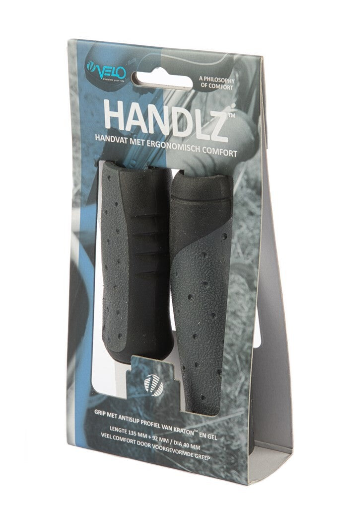 Afbeelding laden in galerijviewer, Velo handvat kraton gel 92+130mm, zwart grijs
