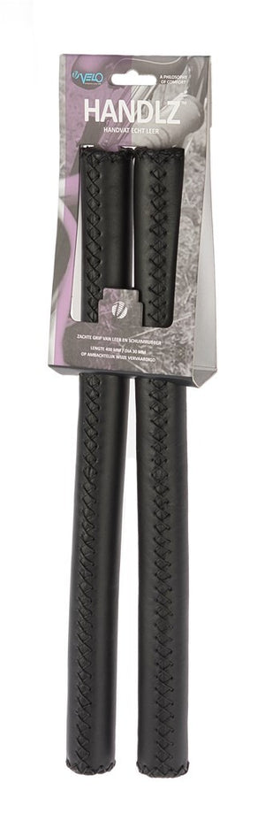 stuurgrepen leer 40 cm Ø22,2 mm zwart per set