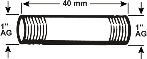 Cornat galva buisnippel mm 1'' 40mm (530) - vfb53014
