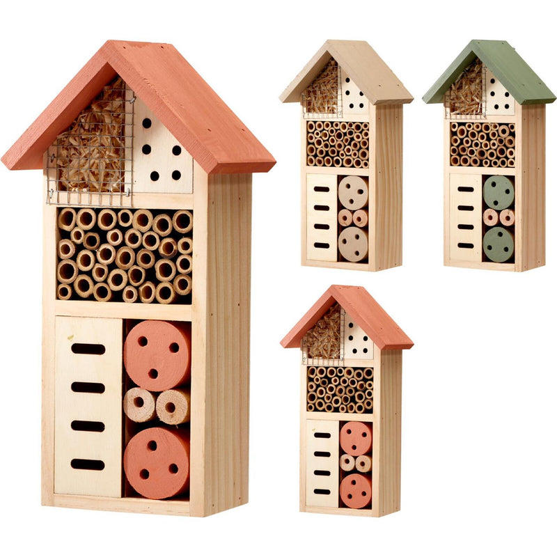 Afbeelding laden in galerijviewer, Pro garden insectenhotel 13x8,5x26cm 3 assorti
