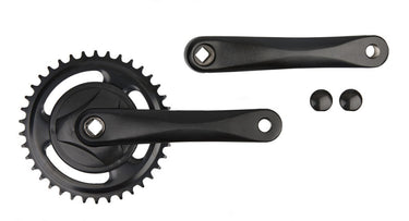 Buzaglo vinty crankstel 38t. met disc zwart 1 8