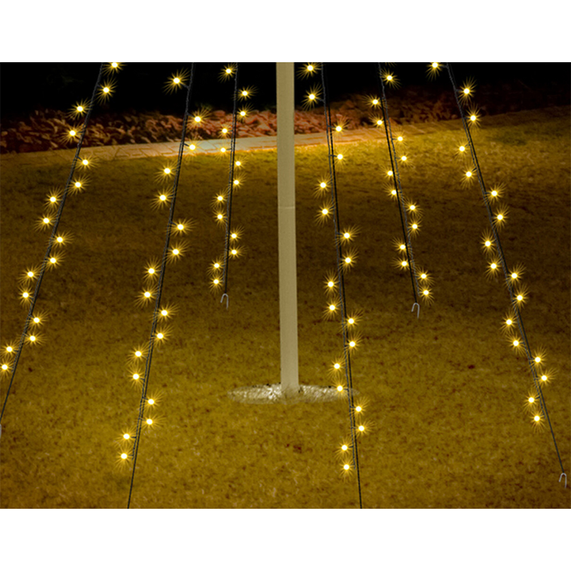 Afbeelding laden in galerijviewer, Vlaggenmast verlichting warm wit 120 leds 120cm
