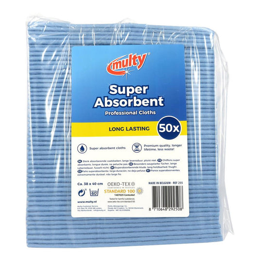 Multy sterk absorberende vaatdoeken 38x40cm 50-pack blauw
