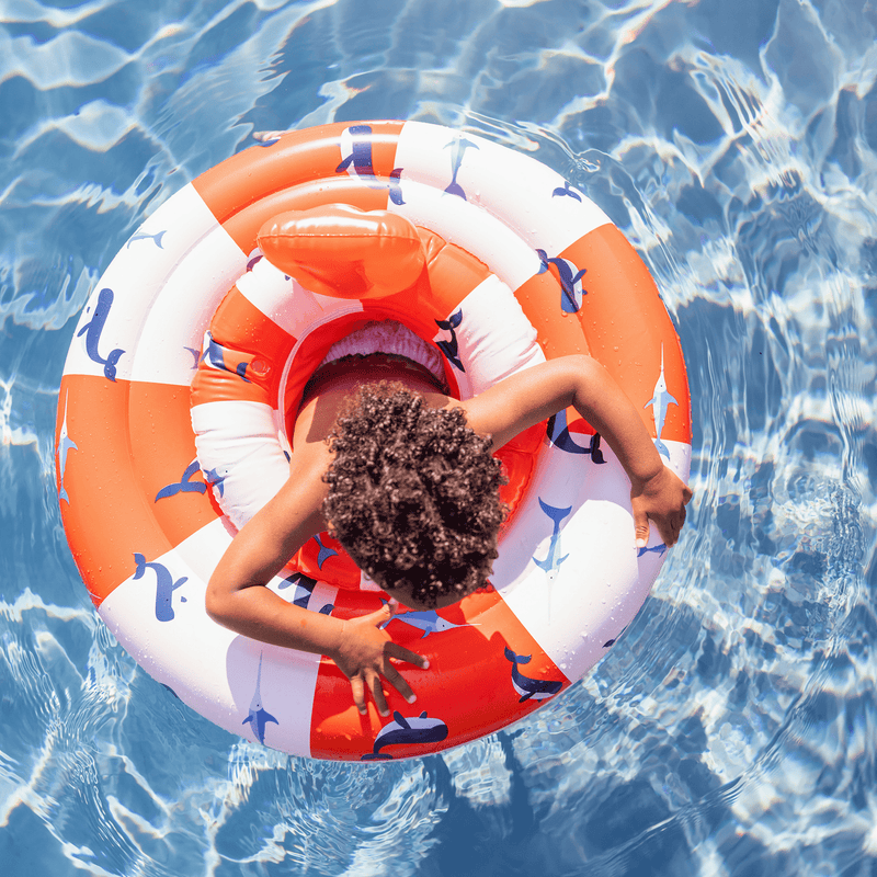 Afbeelding laden in galerijviewer, Ocean stripes | wit rode baby float 0-1 jaar
