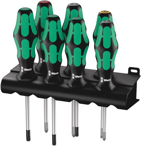 Afbeelding laden in galerijviewer, Wera 335 350 367 7 schroevendraaiserset kraftform plus lasertip + houder, 7 -delig - 1 stuk(s) - 05320540001

