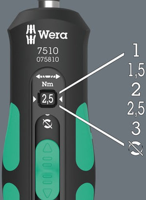 Wera 7510 kraftform safe-torque speed draaimomentschroevendraaier (zwart groen, 1-3 nm)
