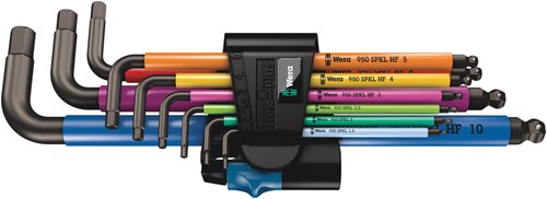 Afbeelding laden in galerijviewer, Wera inbussleutelset 950 9 hex-plus multicolour hf 1 (zwart, 9-delig, kleurgecodeerd)

