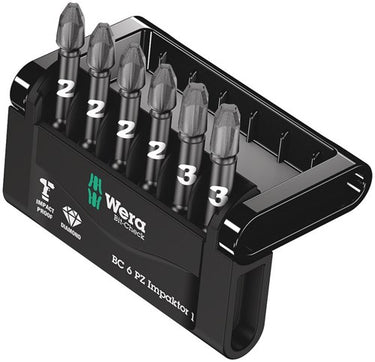 Wera 6-delige bitset pozidrive - mini-check impaktor 3