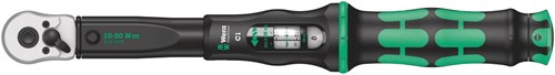Wera click-torque c 1 draaimomentsleutel met omschakelratel, 10-50 nm (zwart groen, uitvoering 1 2 )