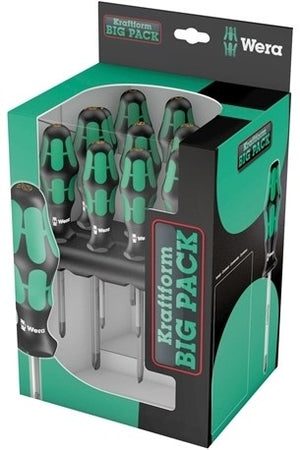 Wera kraftform big pack 300 schroevendraaier (zwart groen, 14-delig)