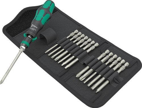 Afbeelding laden in galerijviewer, Wera kraftform kompakt 838 ra-r m imperial set 1 bitset (zwart groen, 15‑delig)
