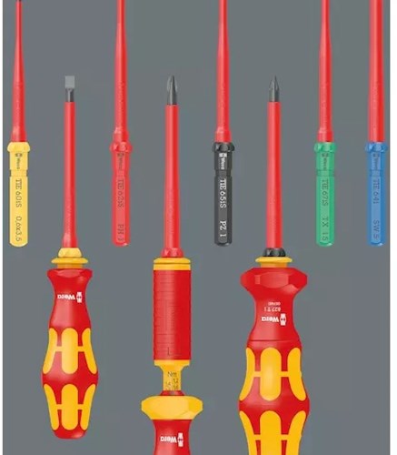 Afbeelding laden in galerijviewer, Wera kraftform kompakt vde 17 universal 1 tool finder schroevendraaier (rood geel, 17‑delig)
