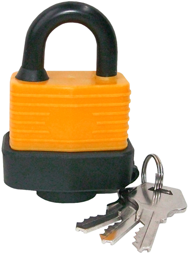 Werkzeyt hangslot oranje 30mm - b34217