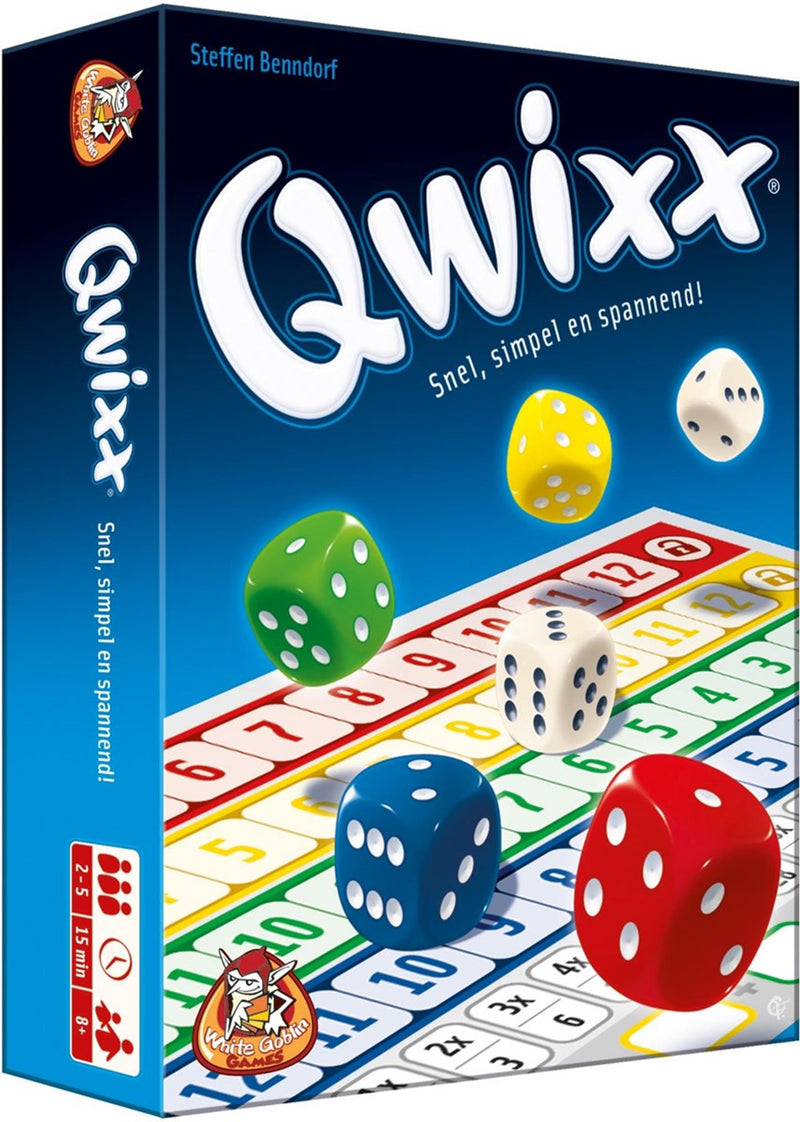 Afbeelding laden in galerijviewer, White goblin games qwixx dobbelspel (nederlands, 2 - 5 spelers, 15 minuten, vanaf 8 jaar)
