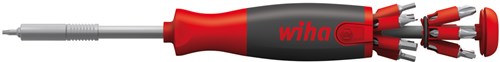 Afbeelding laden in galerijviewer, Wiha schroevendraaier met bitmagazijn liftup 26one (zwart rood, incl. 13 dubbelbits 1 4 )

