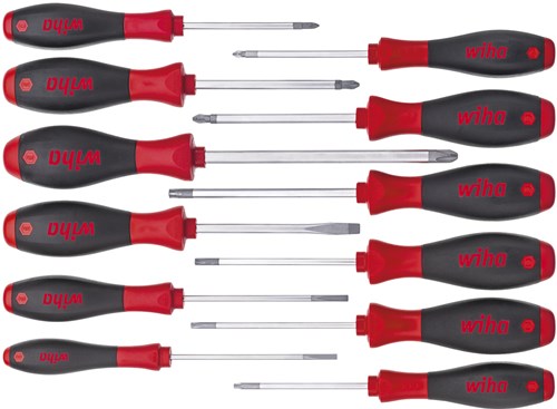 Wiha schroevendraaierset 302hk12 | 12-delig sleuf ph pzd tx | meercomponentengrepen | ronde kling | 1 stuk - 41002