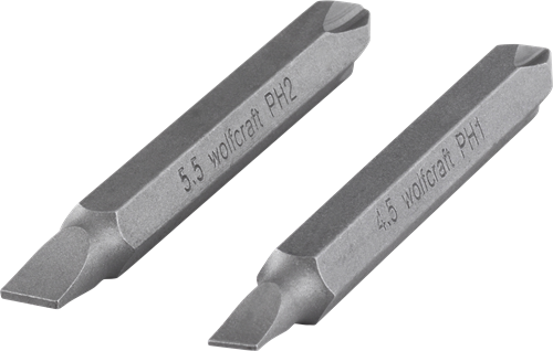 Afbeelding laden in galerijviewer, Wolfcraft dubbelbits | solid | ph sleuf | l65mm | 2 stuks - 2407000
