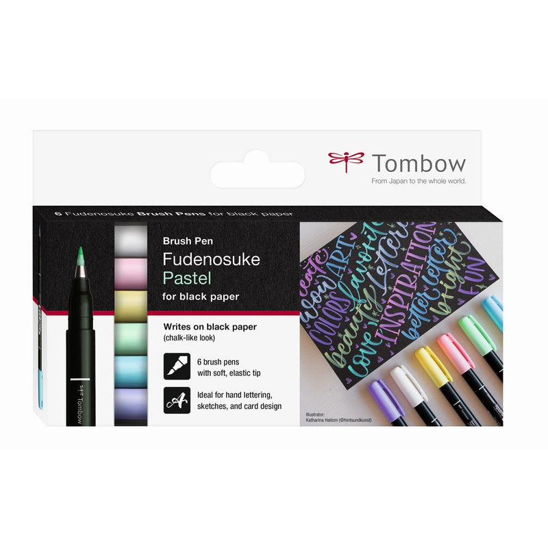 Afbeelding laden in galerijviewer, Tombow • brush pen fudenosuke pastel for black paper 6x
