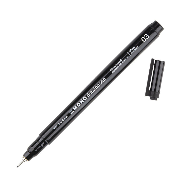 Afbeelding laden in galerijviewer, Tombow • fineliner mono drawing pen, line width 03 (approx. 0.35 mm), black
