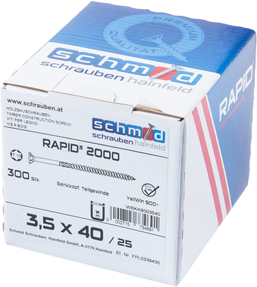 Schmid schrauben rapid2000 tx-schroef 3,5x40 300 vz - wskk8003540