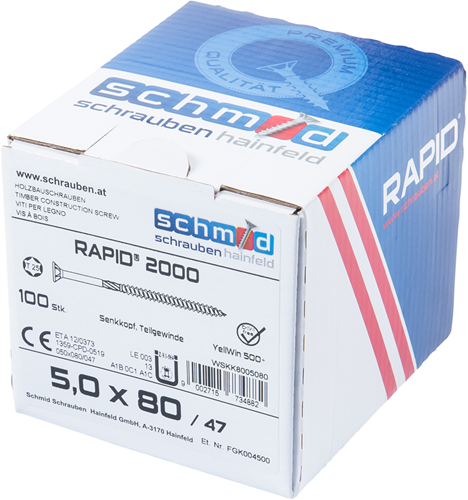 Afbeelding laden in galerijviewer, Schmid schrauben rapid2000 tx-schroef 5,0x80 100 vz - wskk8005080

