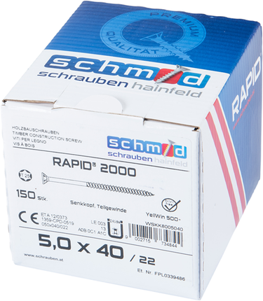 Schmid schrauben rapid2000 tx-schroef 5,0x100 100 vz - wskk8005099