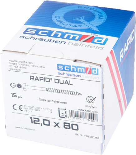 Afbeelding laden in galerijviewer, Schmid schrauben rapid-dual tx+6k 12,0x80 15 bv - wskk8022080
