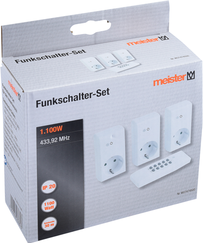 Afbeelding laden in galerijviewer, Meister schakelaarset draadloos 3+1 1100w - wu7474500
