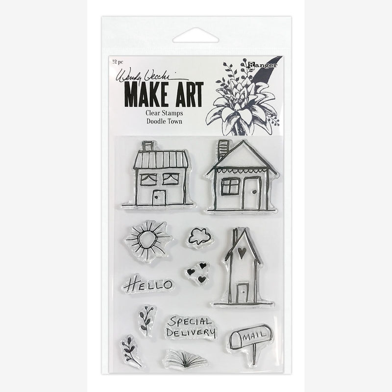 Afbeelding laden in galerijviewer, Ranger ink ranger • wendy vecchi make art clear stamp set doodle town

