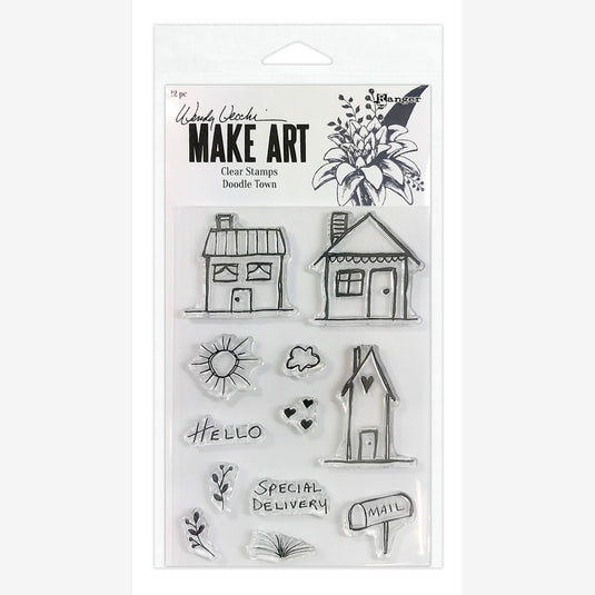Ranger ink ranger • wendy vecchi make art clear stamp set doodle town